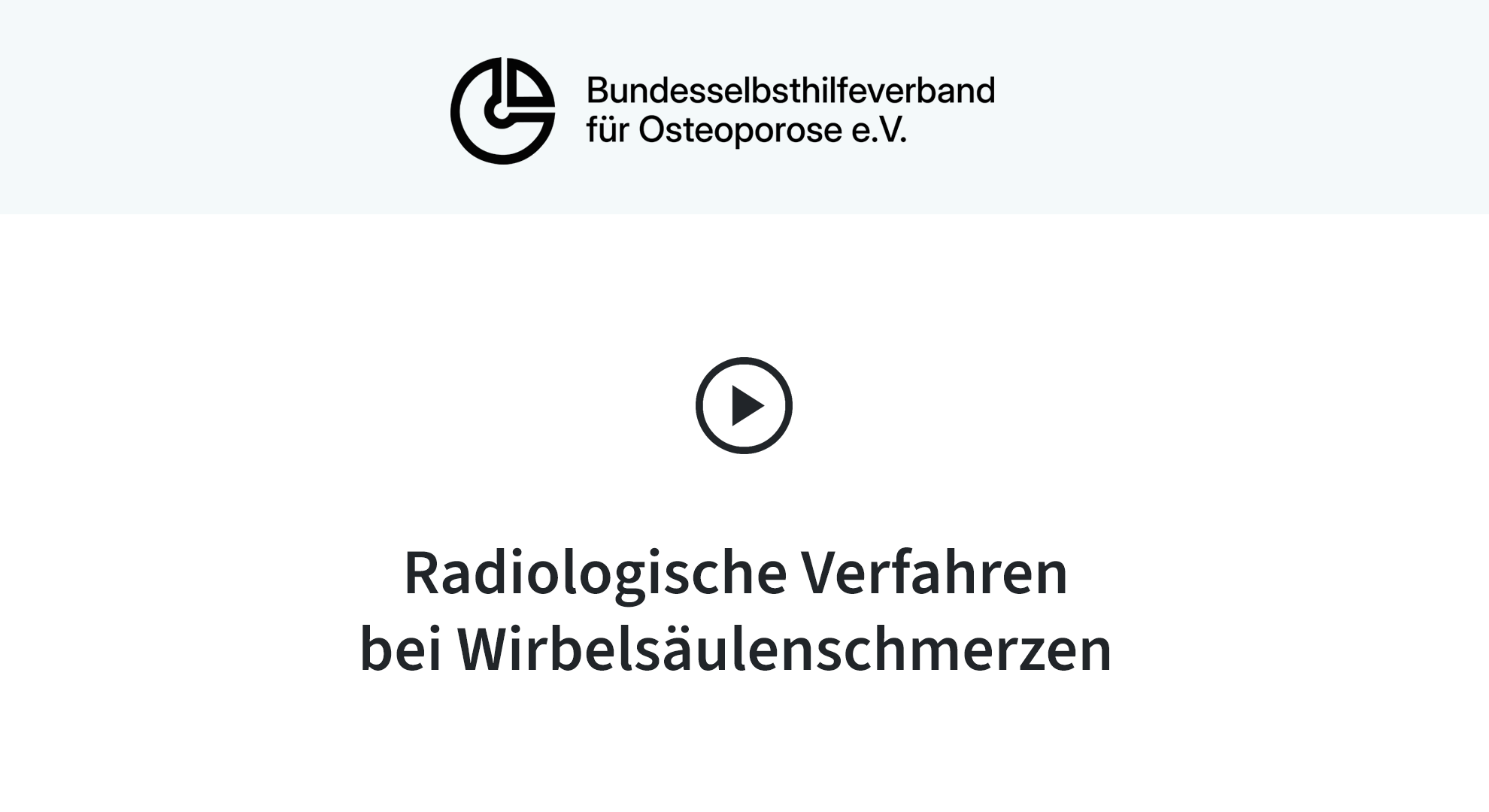 Radiologische Verfahren bei Wirbelsäulenschmerzen