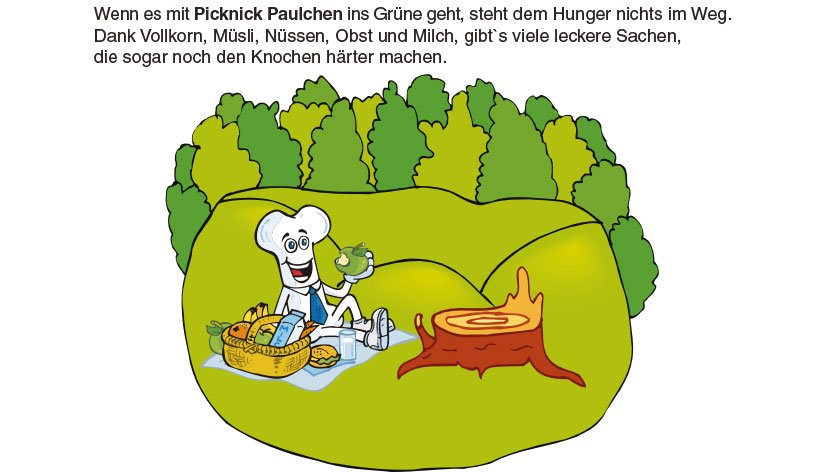 Knochen, der Picknick macht