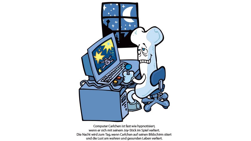 Knochen, der Computer spielt
