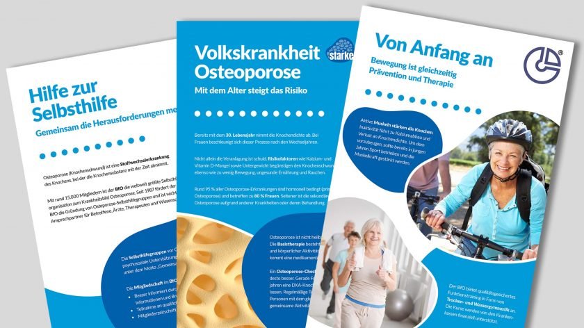 Collage von Lernort Knochen Flyern